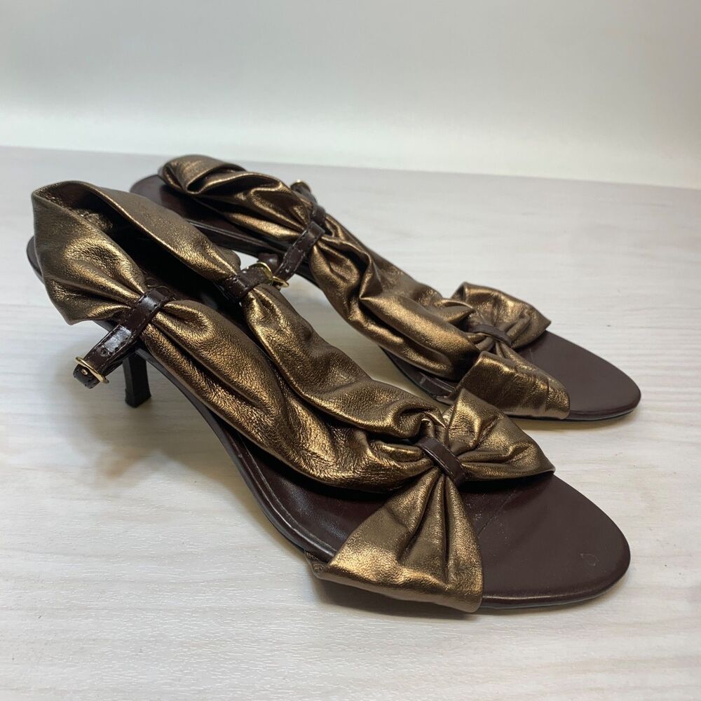 Arturo Chiang Brown/Bronze Slingback Pumps Womens Size 7 Heels Strappy